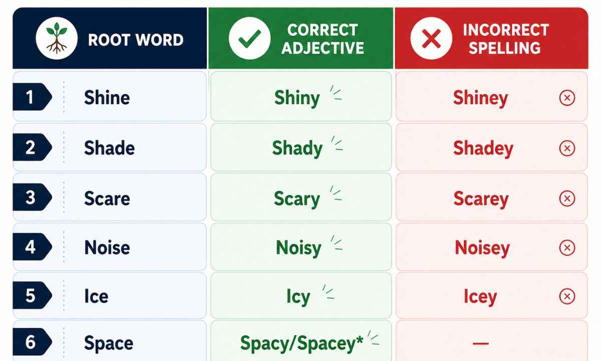 Shiney vs Shiny similar word table