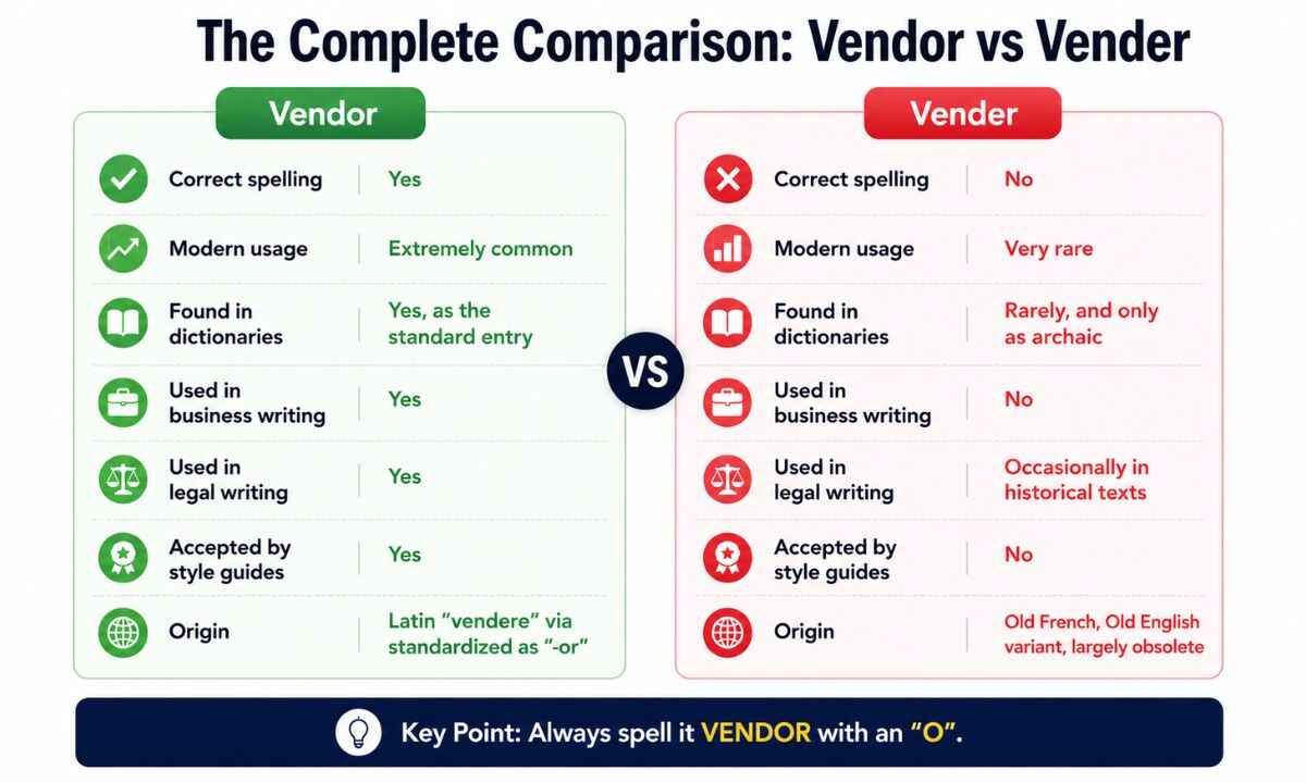 Vendor vs Vender comparison
