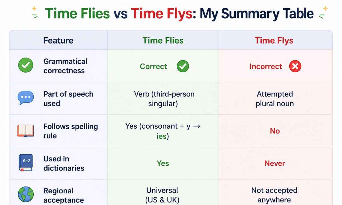 time flies or time flys summry