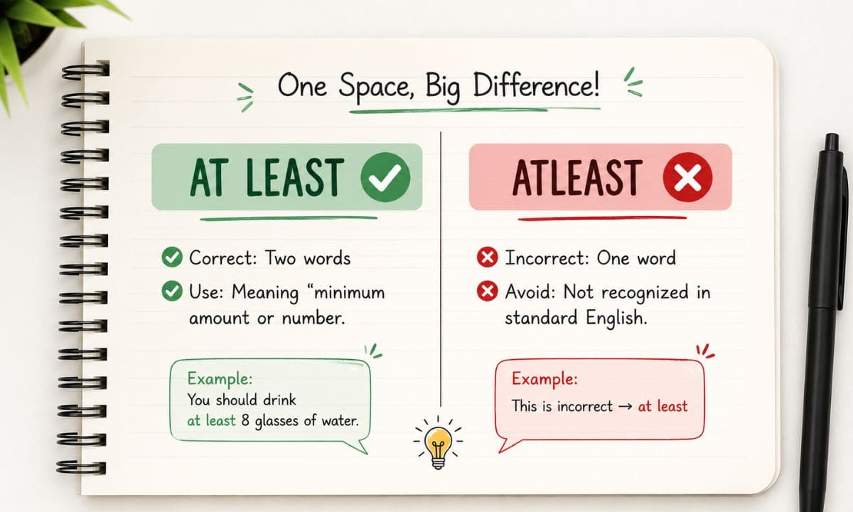 At Least vs Atleast diffrence