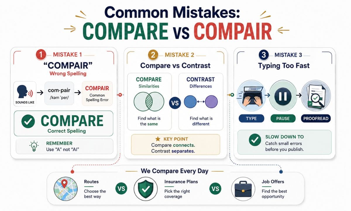 Compare vs Compair common mistake
