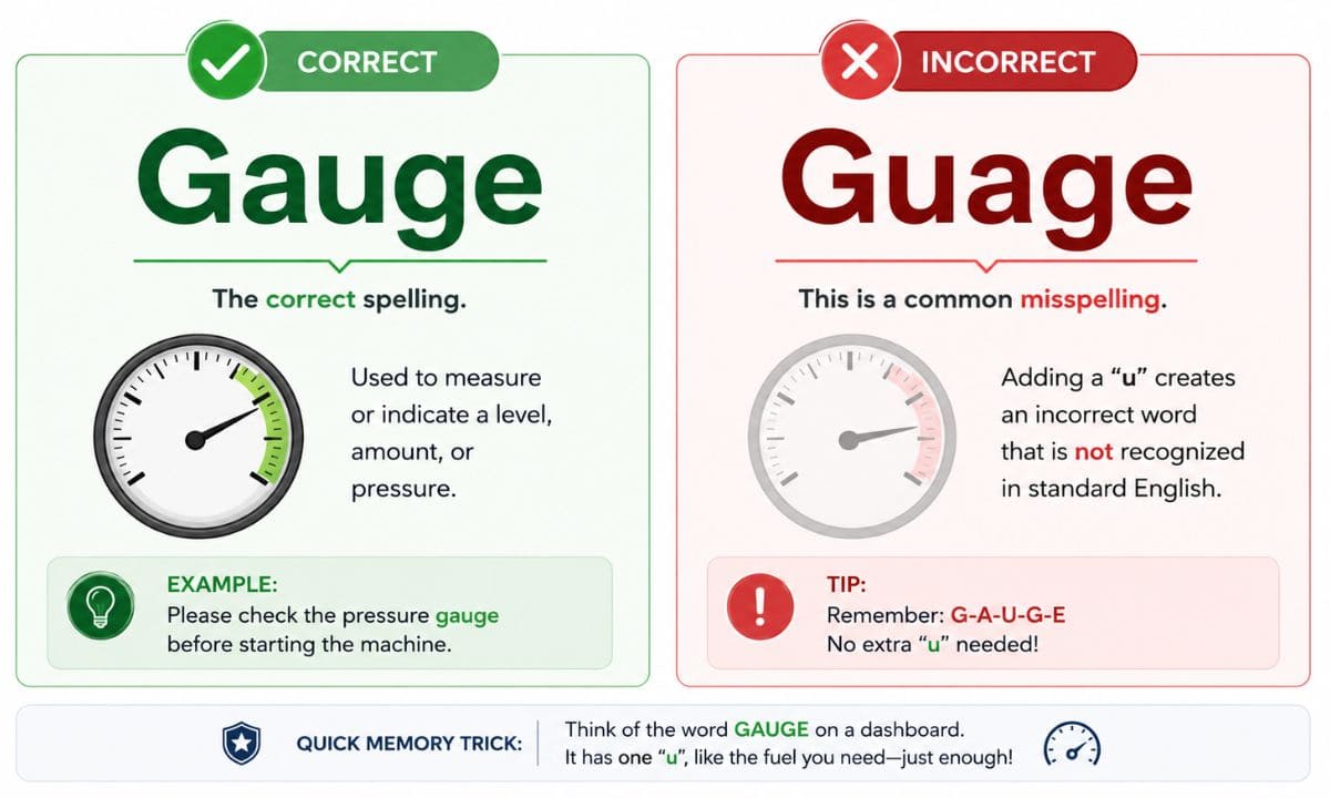 GAUGE VS GUAGE AnSWER