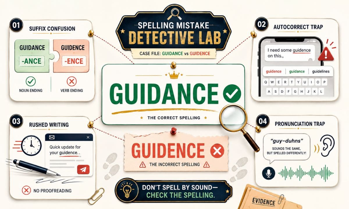 Guidance vs Guidence mistake