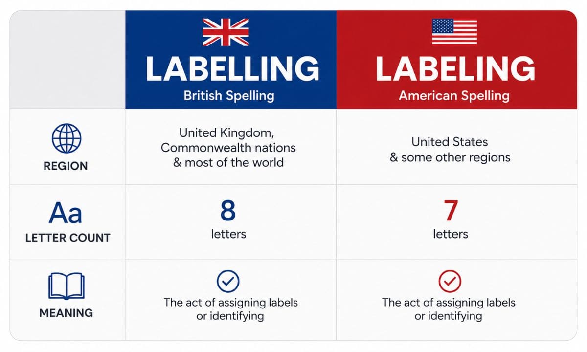 Labelling vs Labeling country
