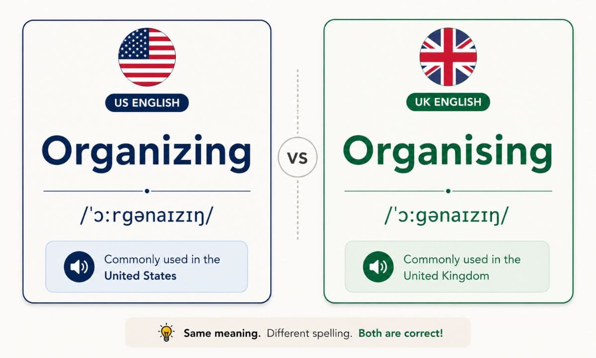 _Organizing vs Organising answer