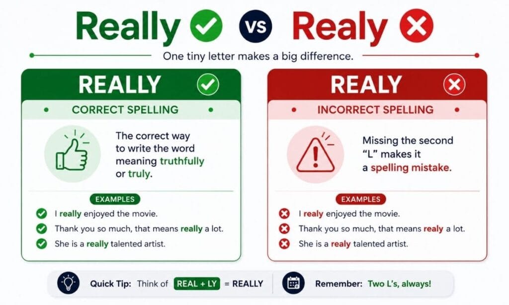 Really vs Realy Quick answer