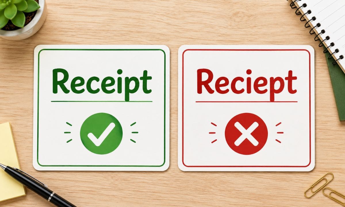 Receipt vs Reciept difference