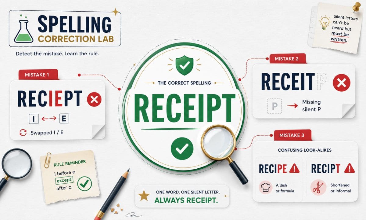 Receipt vs Reciept mistake