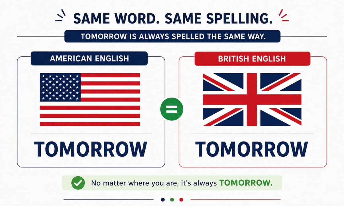 Tomorrow vs Tommorow country differnece