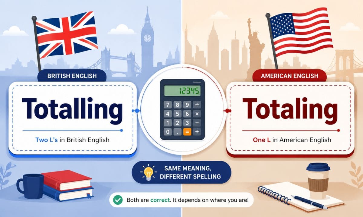 Totaling vs Totalling difference