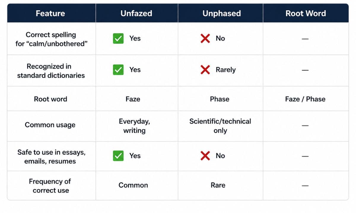 Unfazed vs Unphased comperison