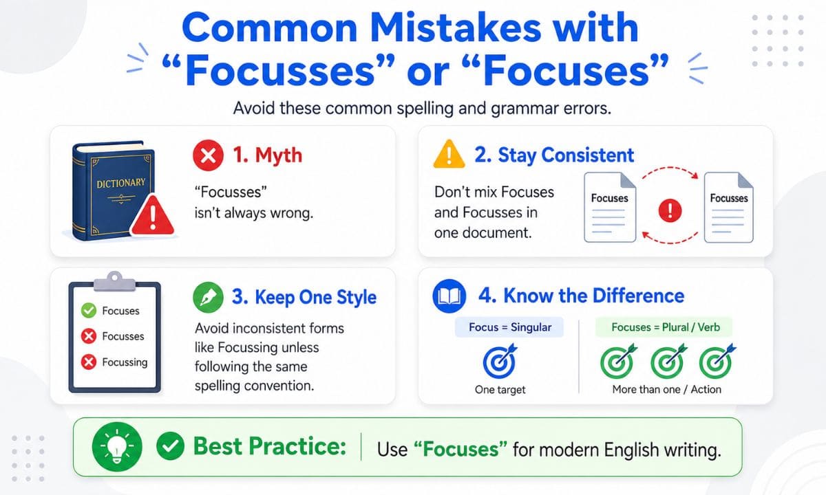focusses vs focuses mistake
