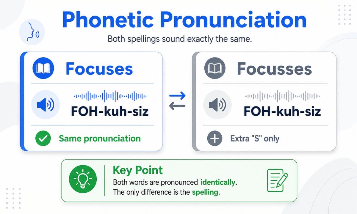 focusses vs focuses phonics