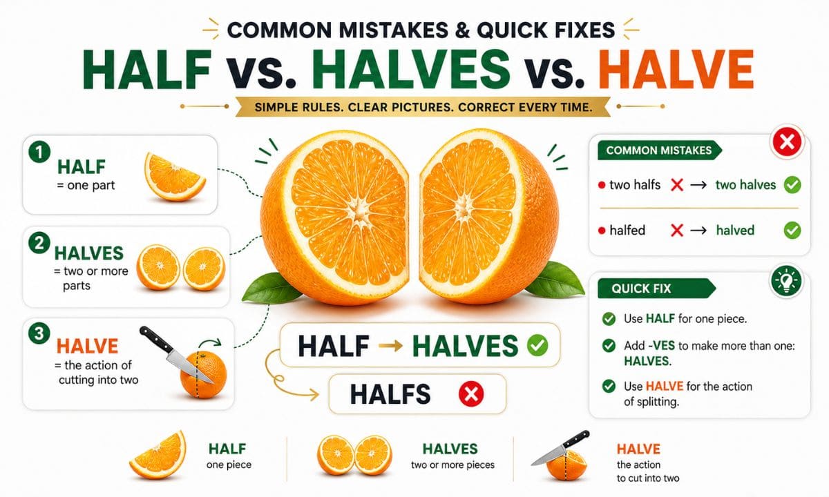 Halves vs Halfs common mistake