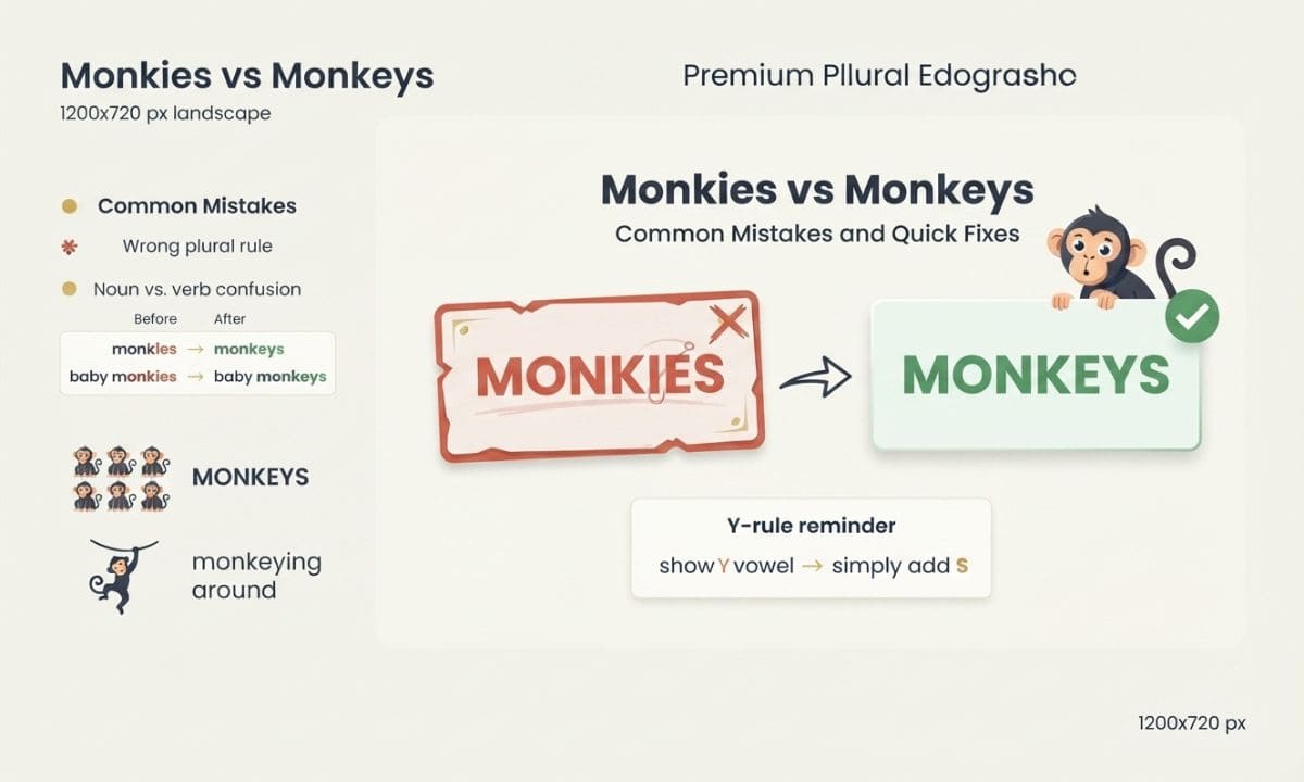 Monkeys vs Monkies common mistake