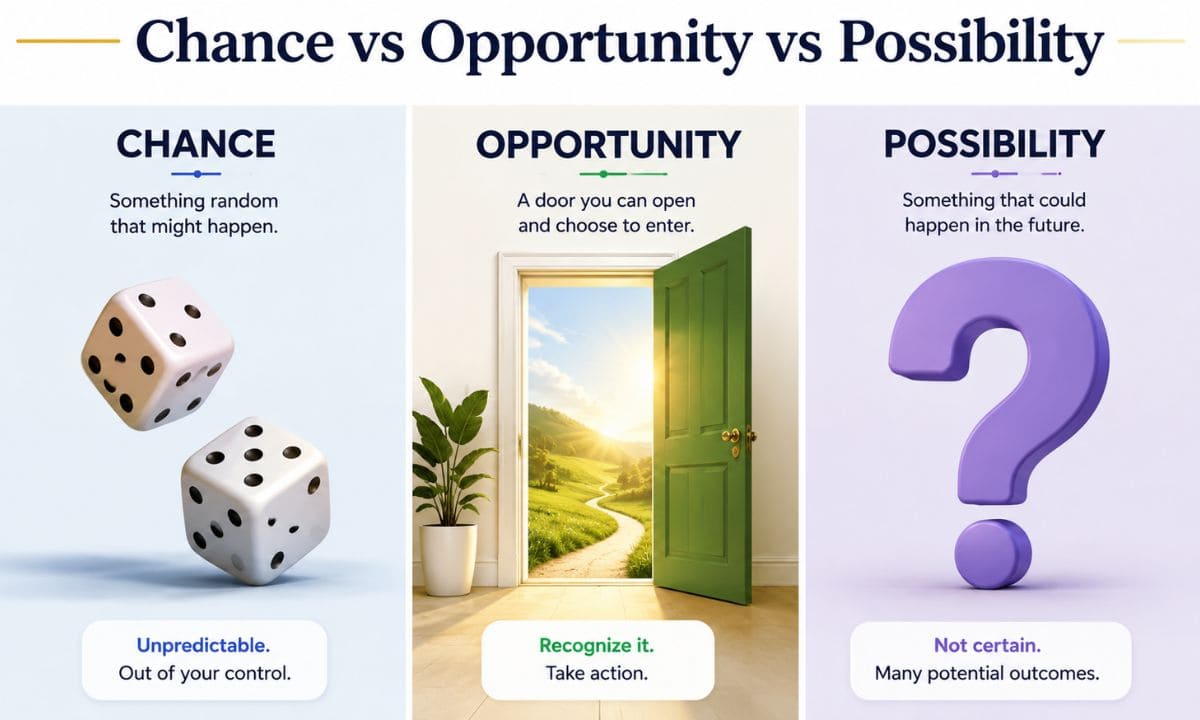 Opportunity vs chance vs possibility