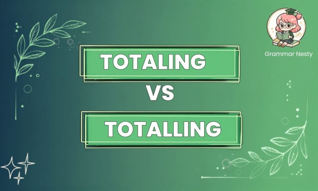Totaling vs Totalling