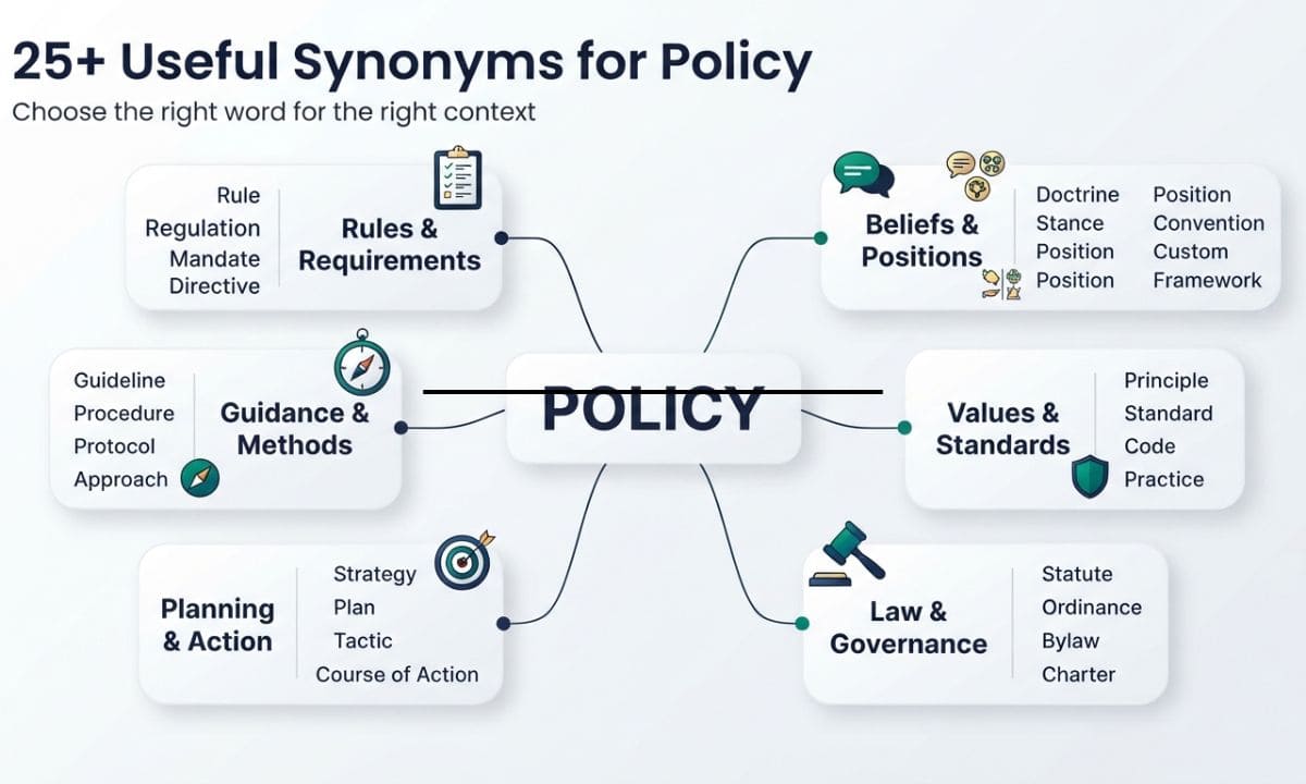 25 policy synonyms