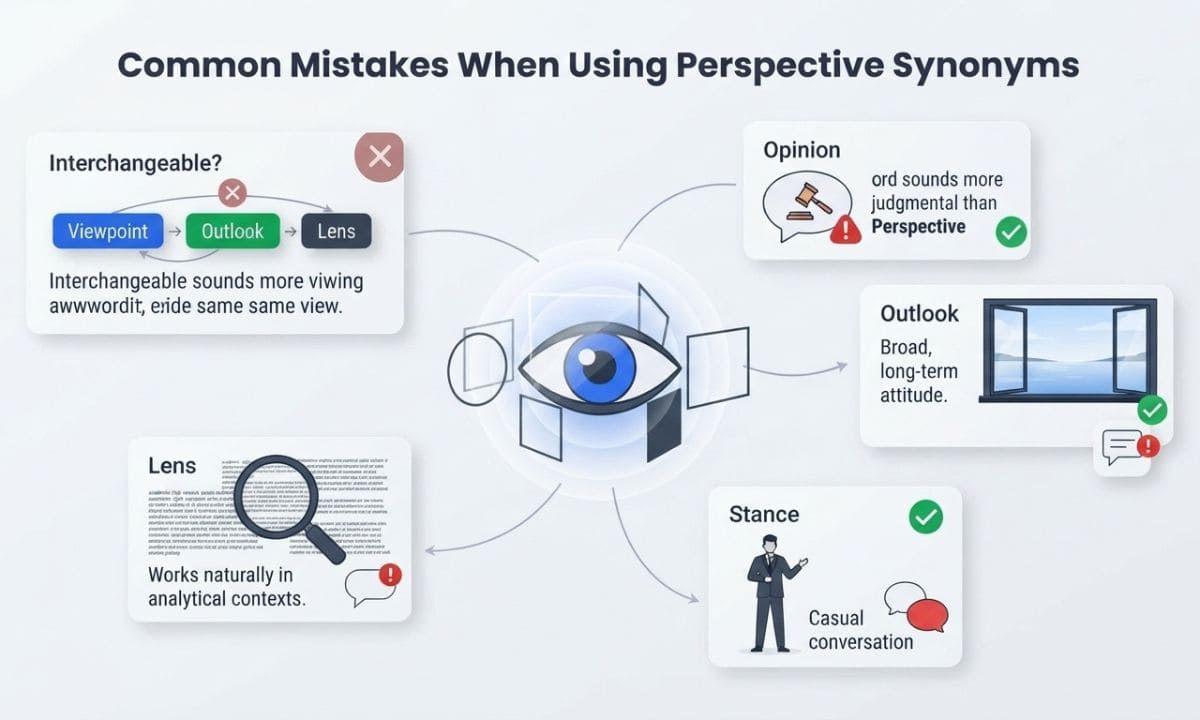 Common mistake Perspective Synonyms