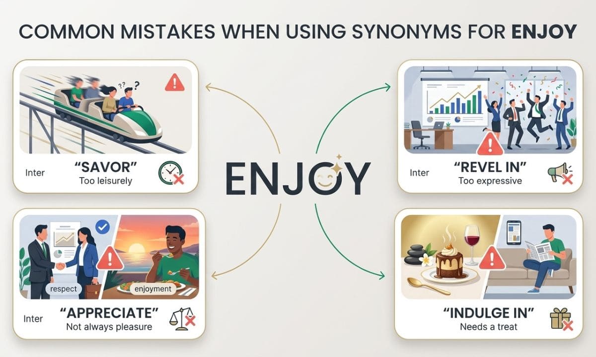 _Enjoy synonyms common mistake