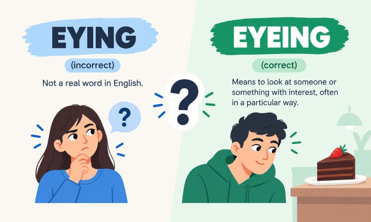 Eying vs Eyeing Meaning