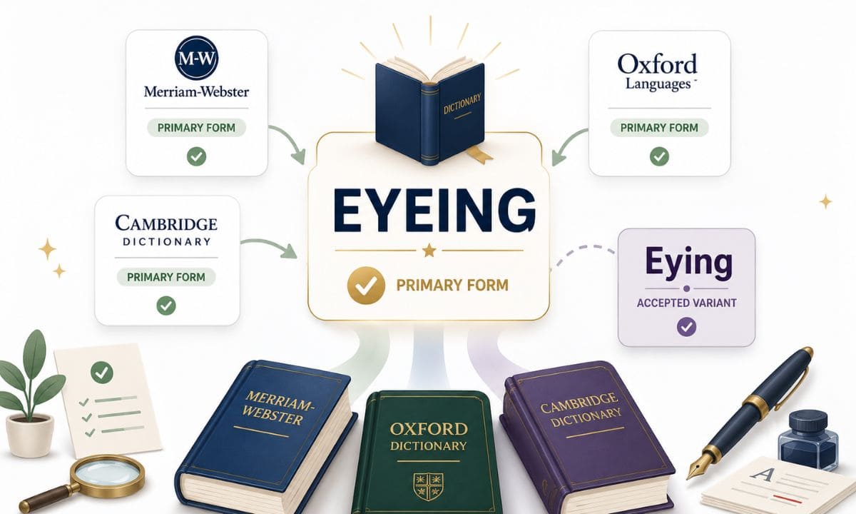 Eying vs Eyeing dictionary guide