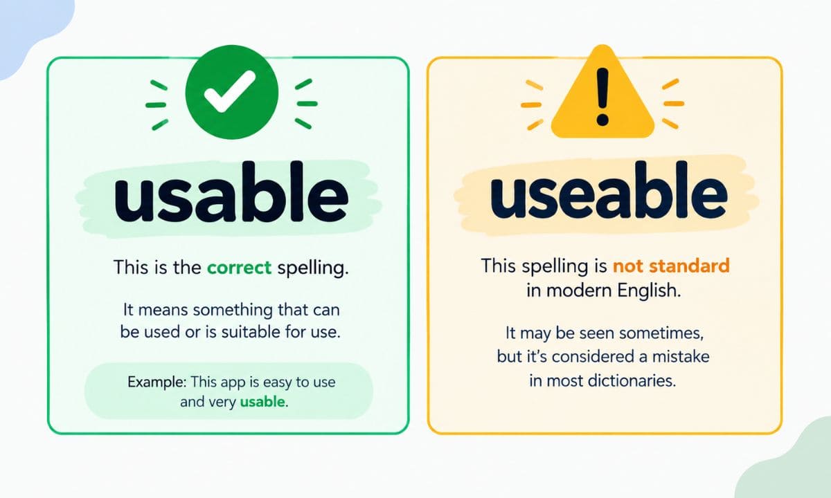 Useable or Usable Quick Answer