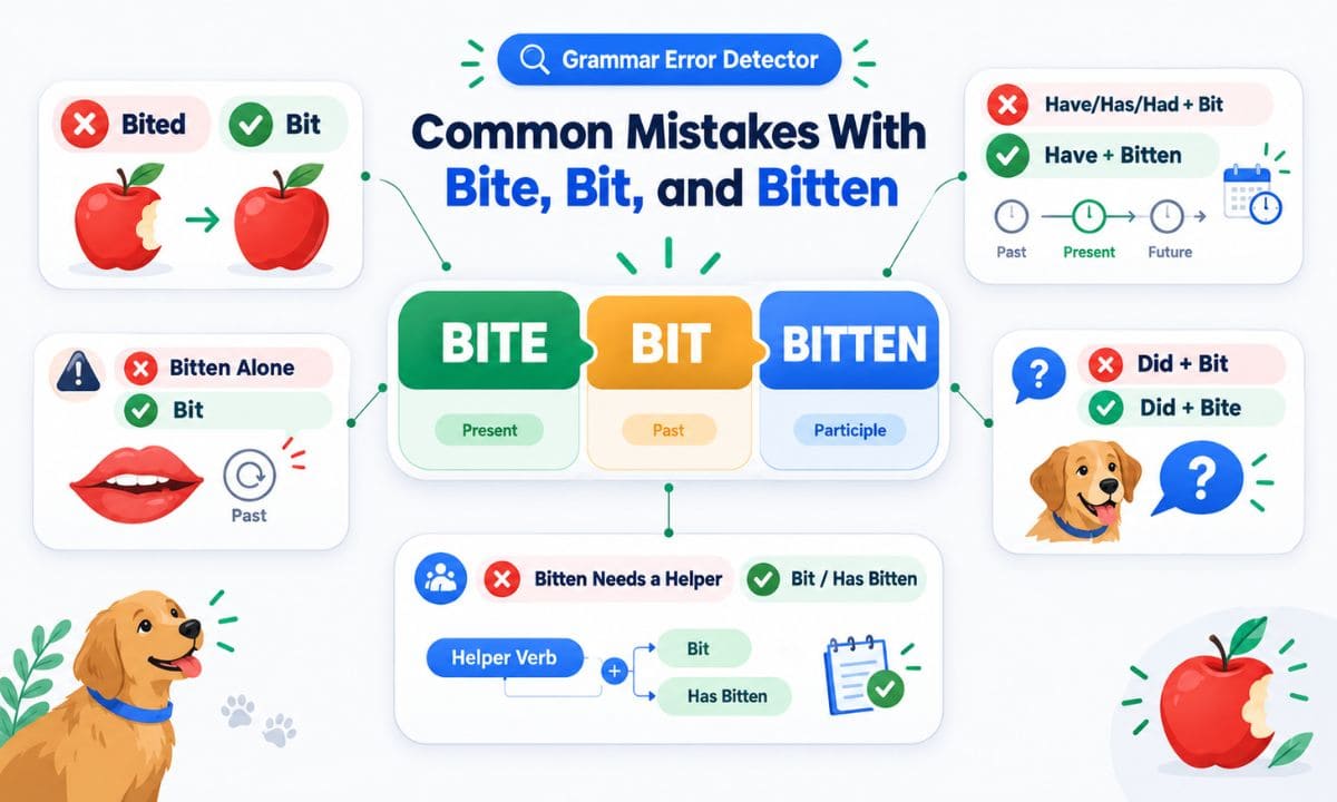 common mistake bite vs bit and bitten