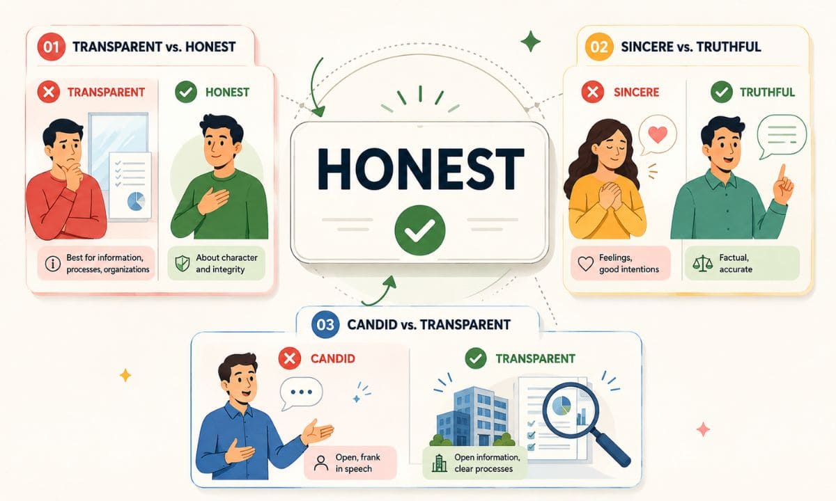 honest synonynms common mistake